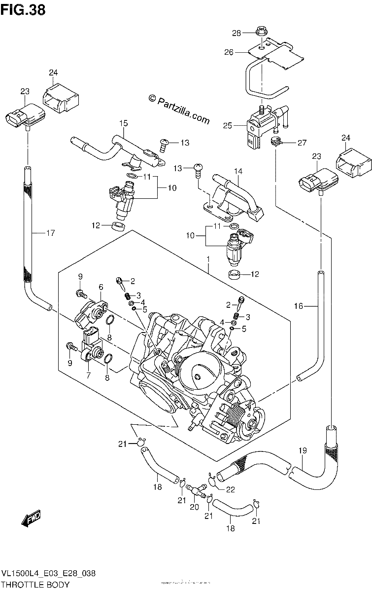 Diagrama de THROTTLE BODY VL1500L4 E33