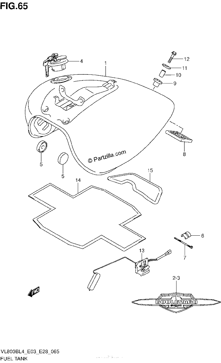 Diagrama de FUEL TANK VL800BL4 E03
