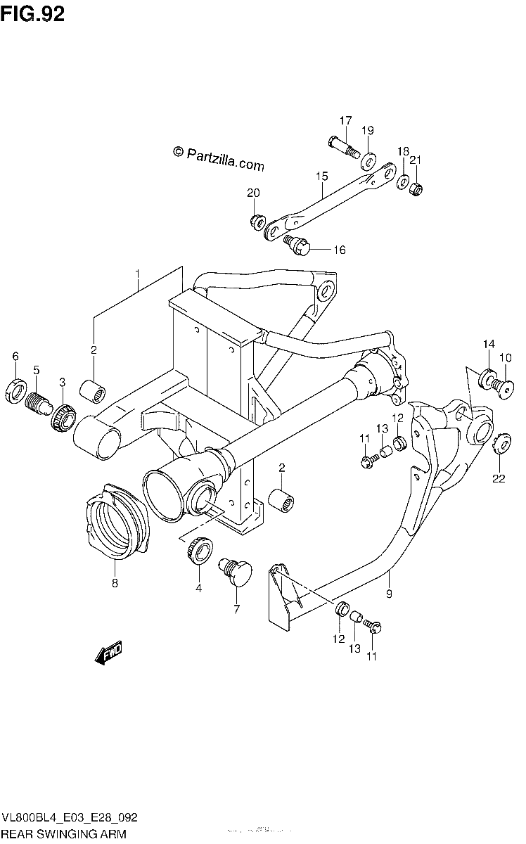 Diagrama de REAR SWINGING ARM