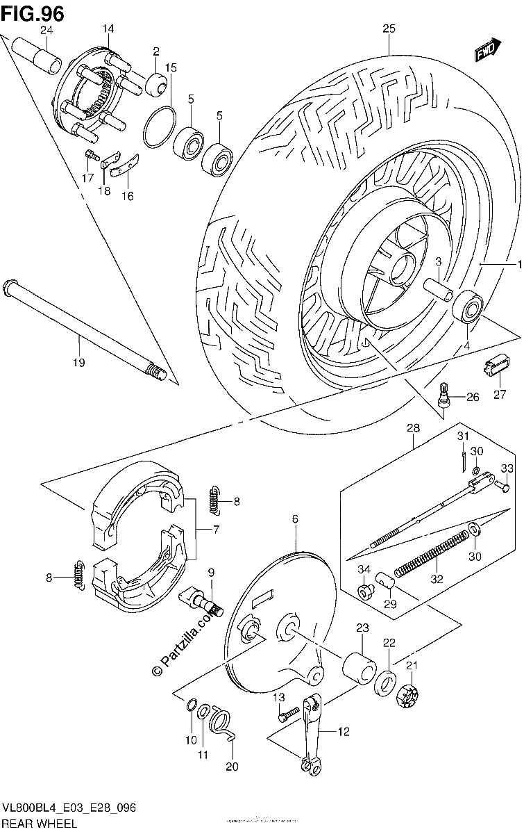 Diagrama de REAR WHEEL