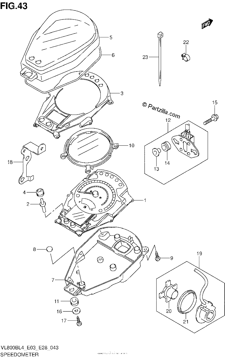 Diagrama de SPEEDOMETER VL800BL4 E03