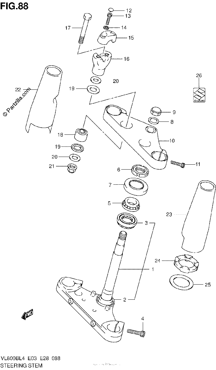 Diagrama de STEERING STEM