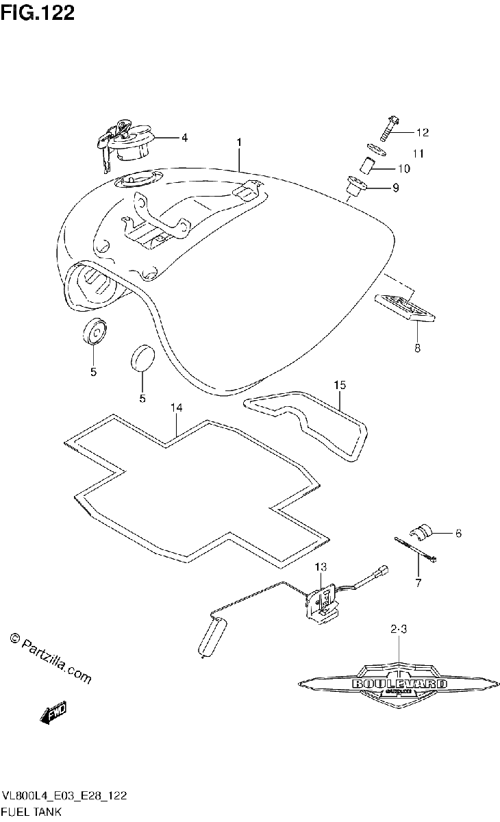 Diagrama de FUEL TANK VL800CL4 E03