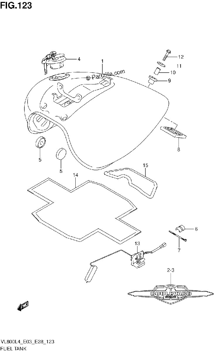 Diagrama de FUEL TANK VL800CL4 E28