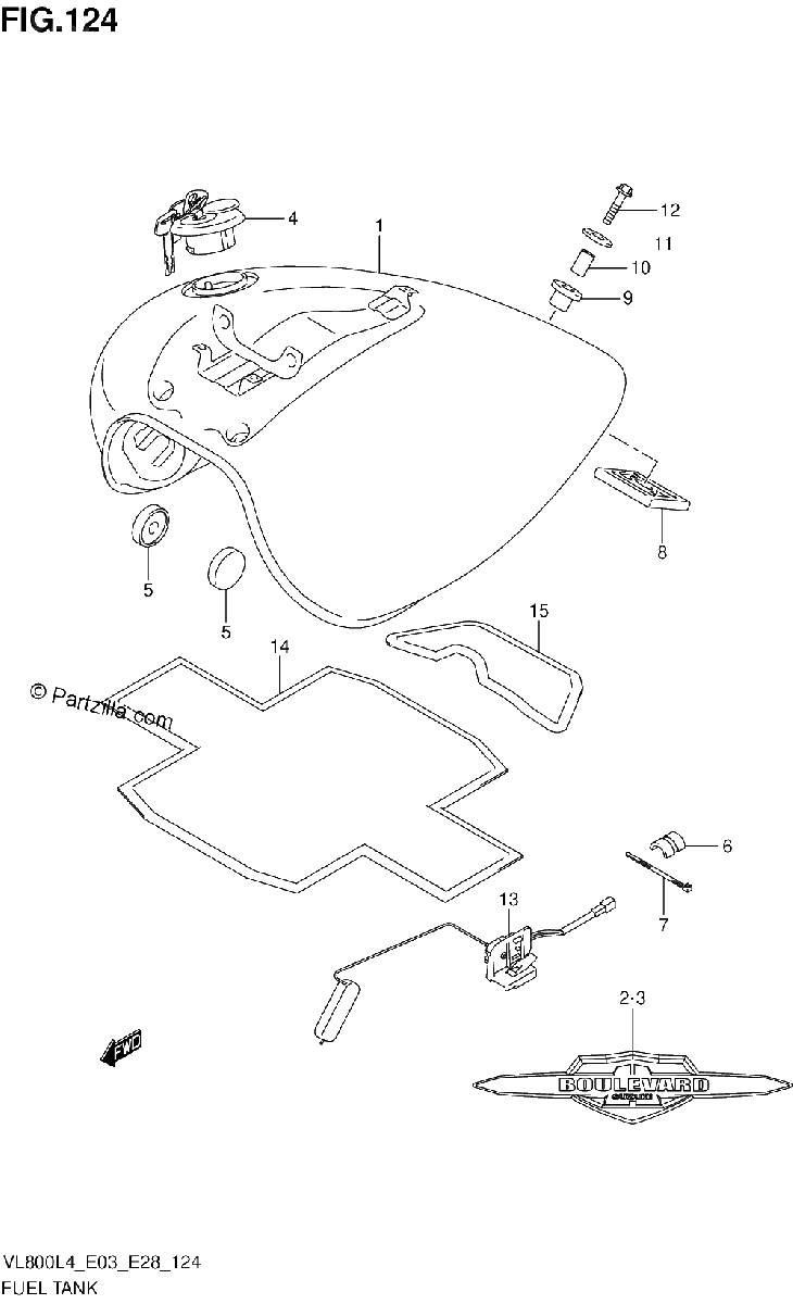 Diagrama de FUEL TANK VL800CL4 E33