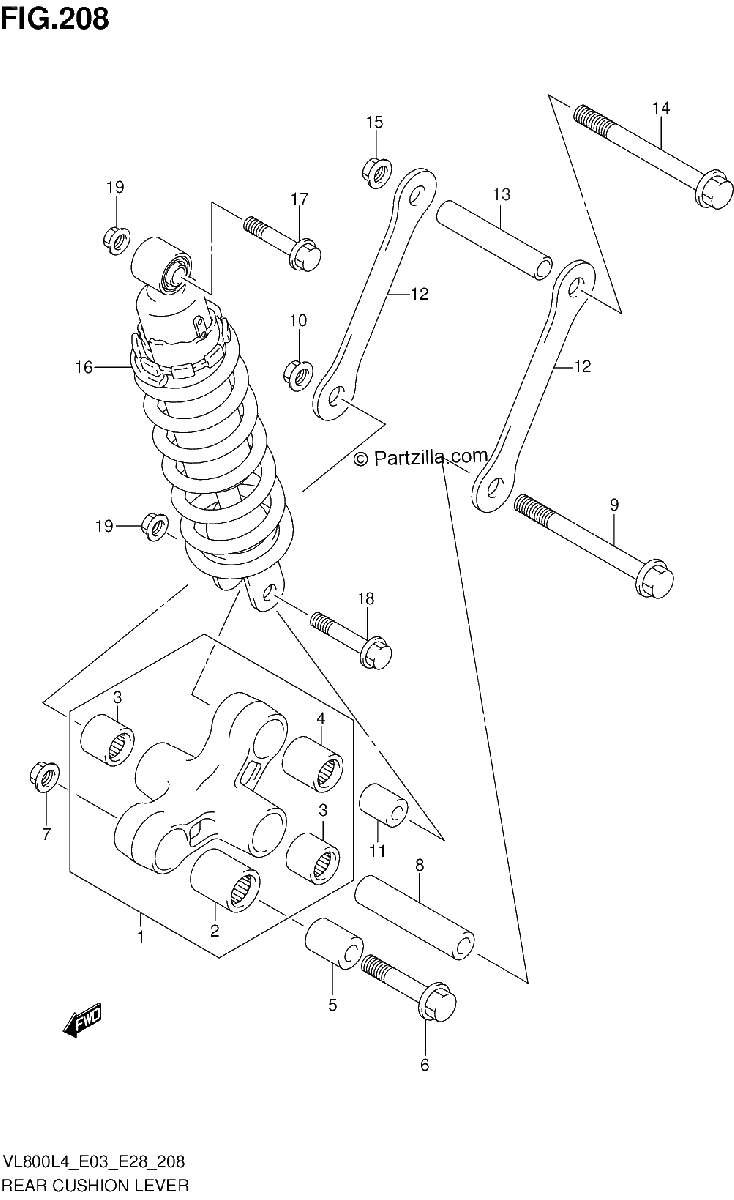 Diagrama de REAR CUSHION LEVER VL800CL4 E33