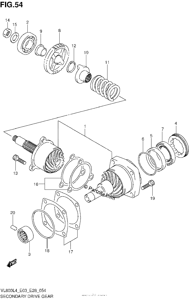 Diagrama de SECONDARY DRIVE GEAR