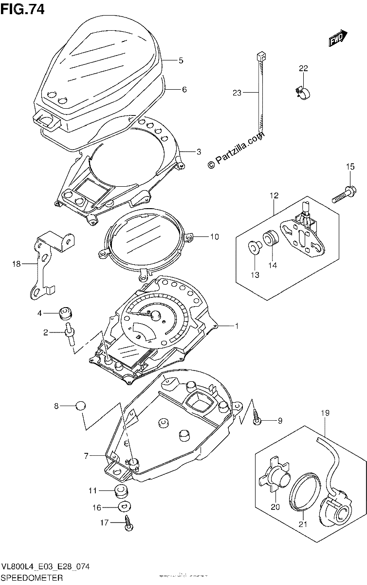 Diagrama de SPEEDOMETER VL800CL4 E33