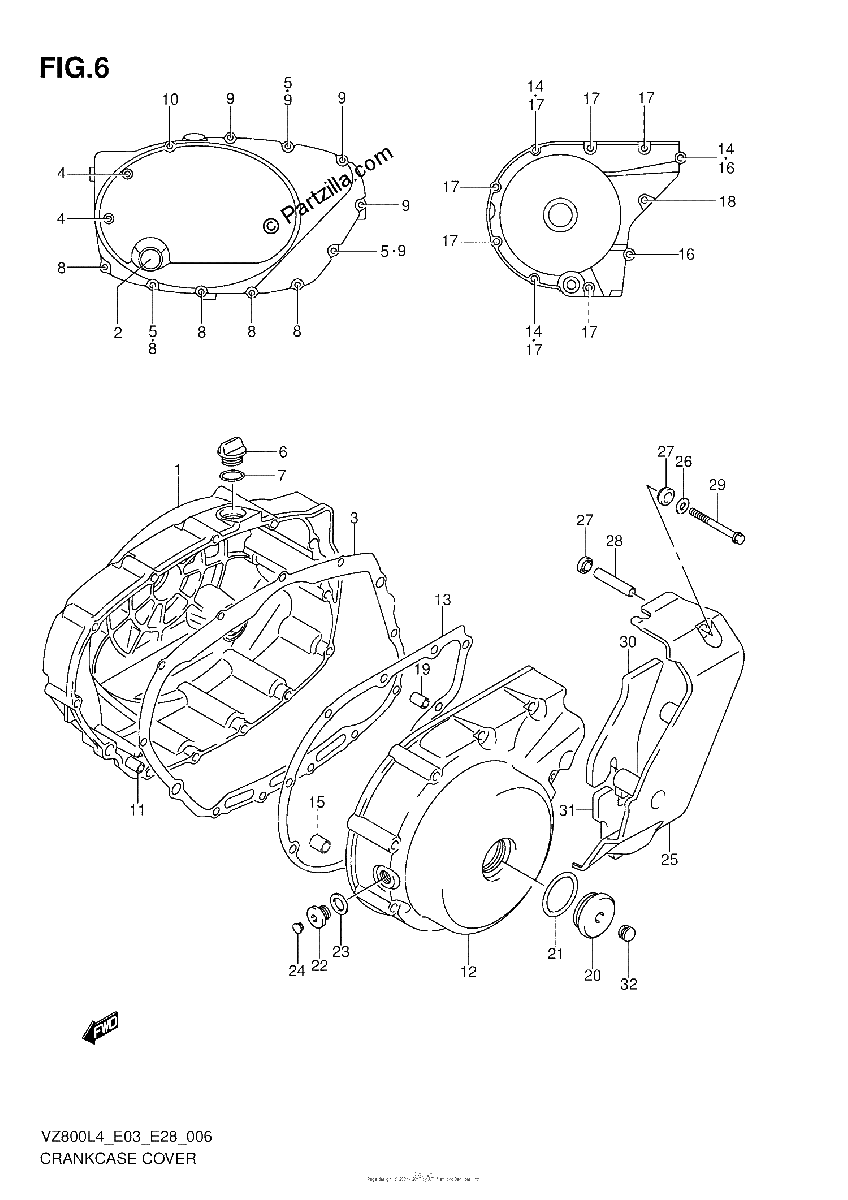 Diagrama de CRANKCASE COVER