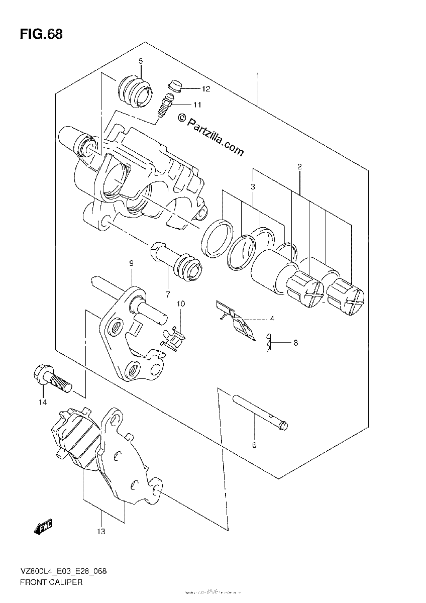 Diagrama de FRONT CALIPER