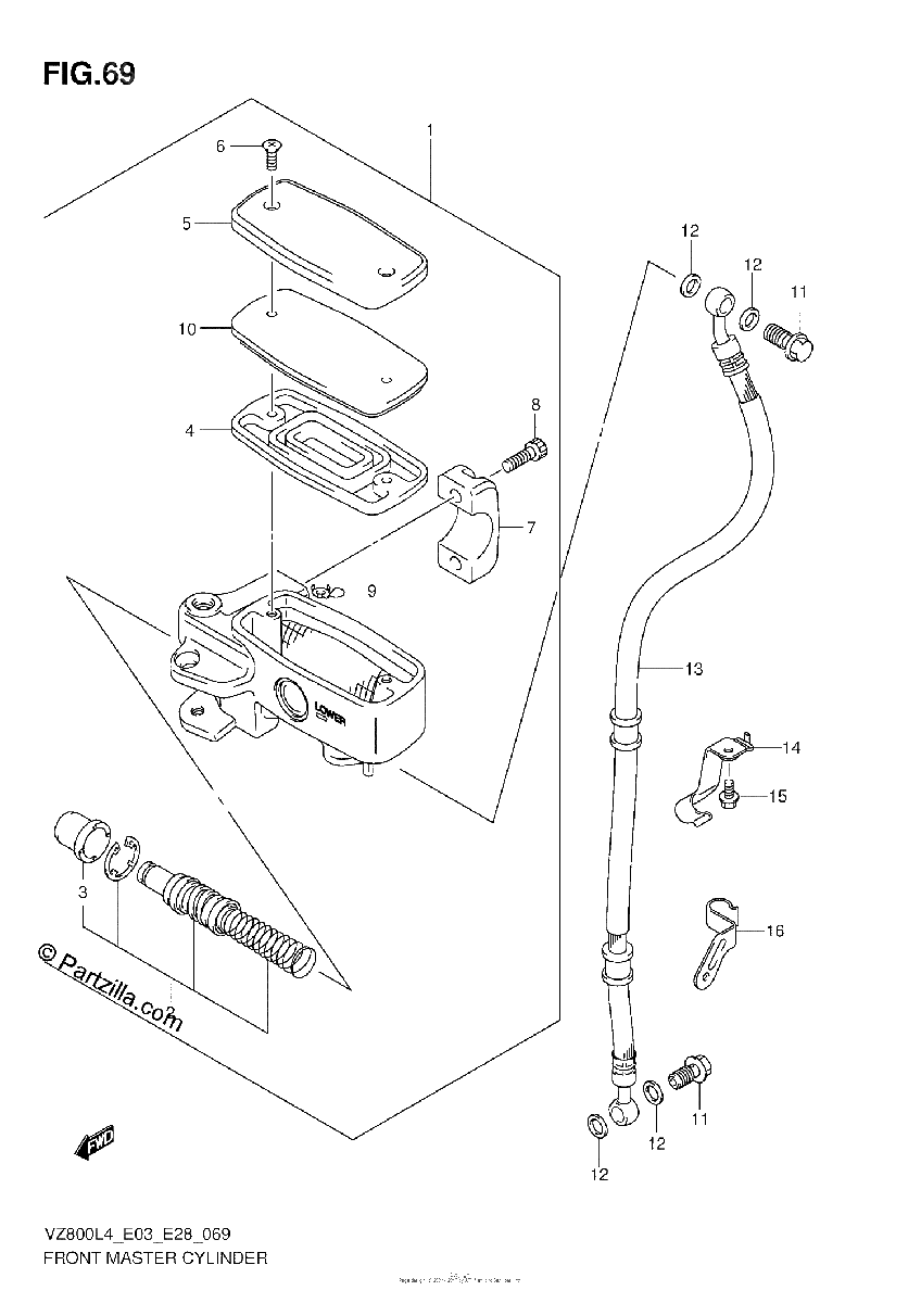 Diagrama de FRONT MASTER CYLINDER