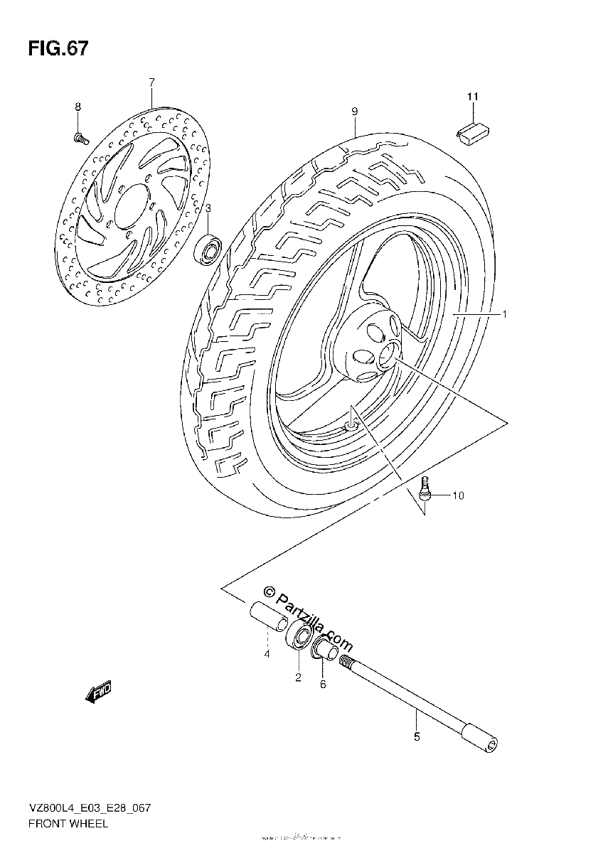 Diagrama de FRONT WHEEL