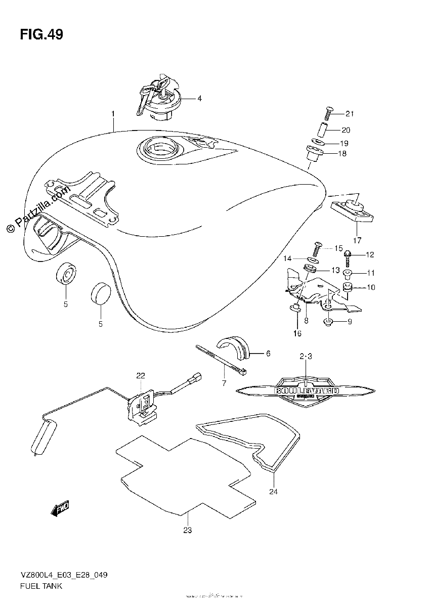 Diagrama de FUEL TANK VZ800L4 E33