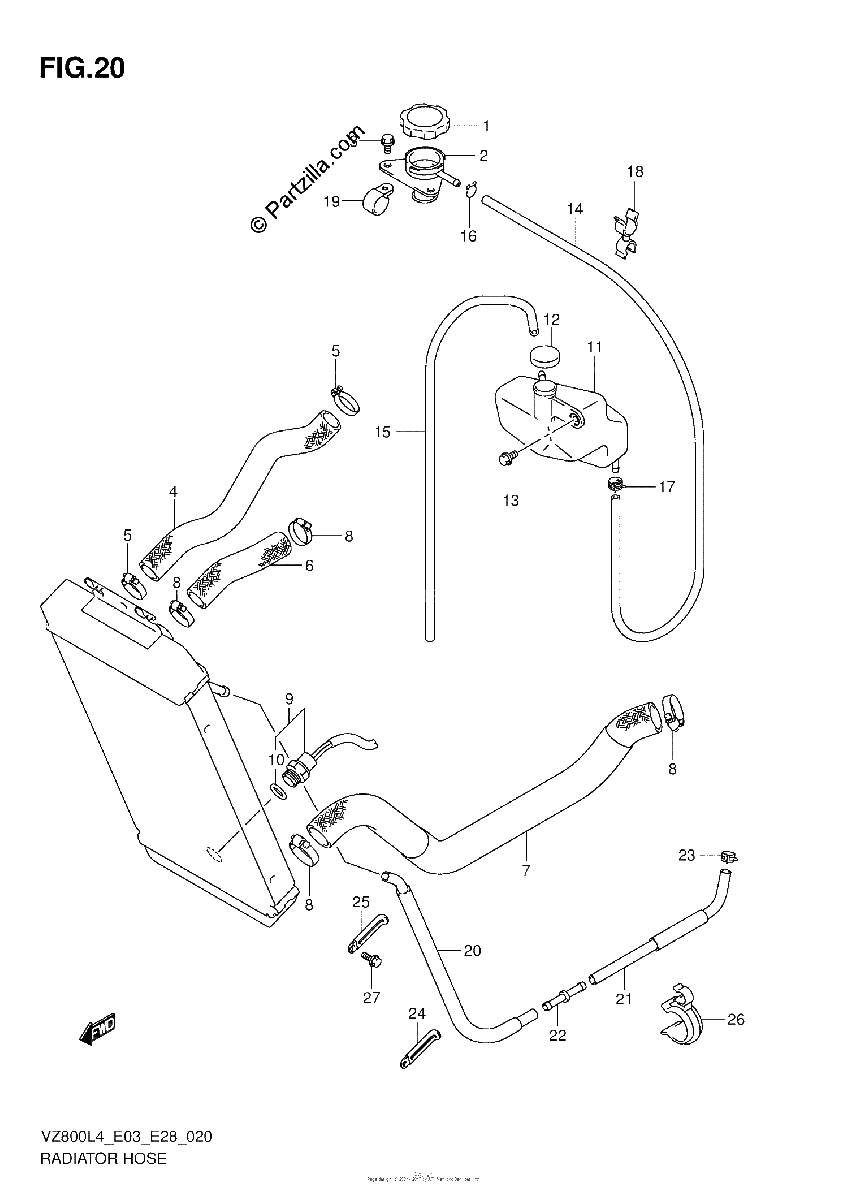 Diagrama de RADIATOR HOSE