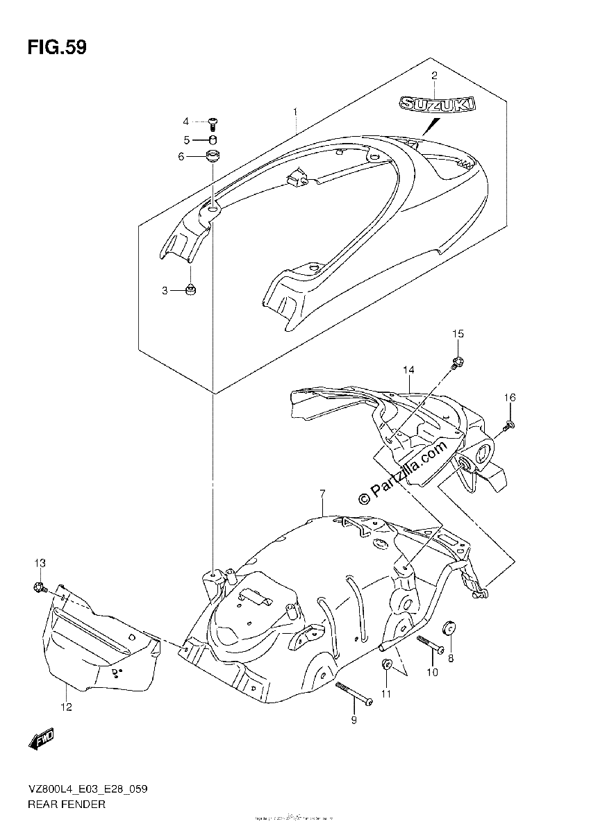 Diagrama de REAR FENDER