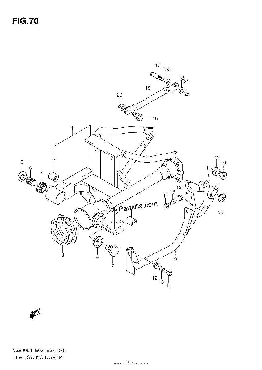 Diagrama de REAR SWINGINGARM
