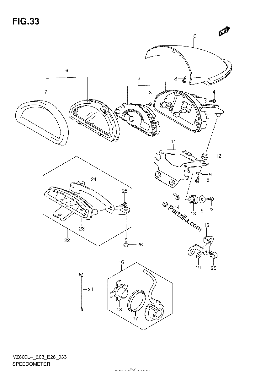 Diagrama de SPEEDOMETER VZ800L4 E03