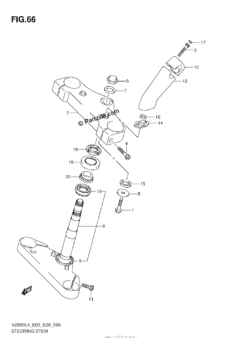 Diagrama de STEERING STEM