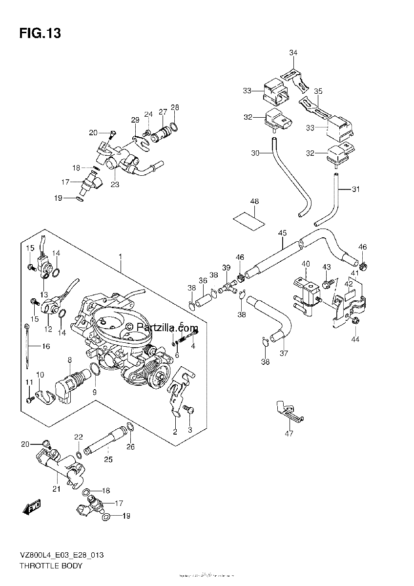Diagrama de THROTTLE BODY VZ800L4 E33
