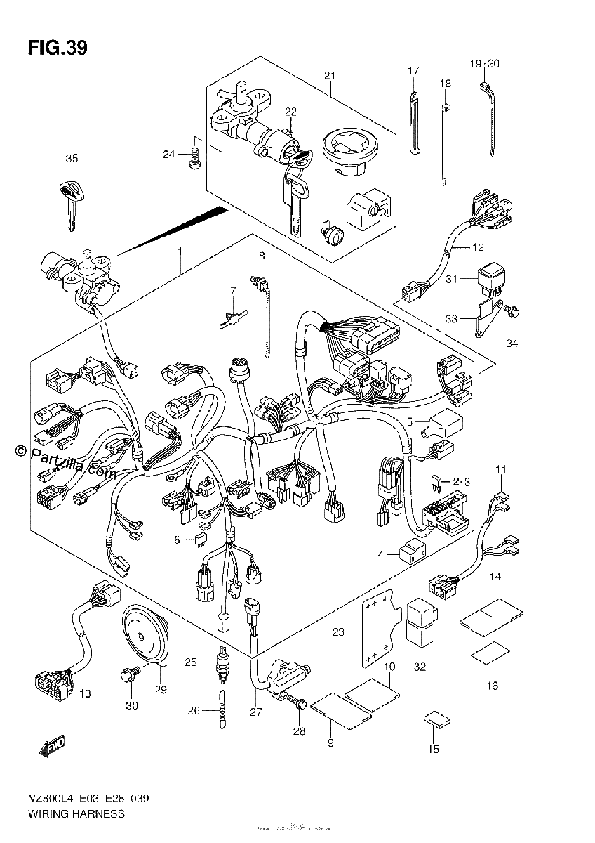 Diagrama de WIRING HARNESS VZ800L4 E03