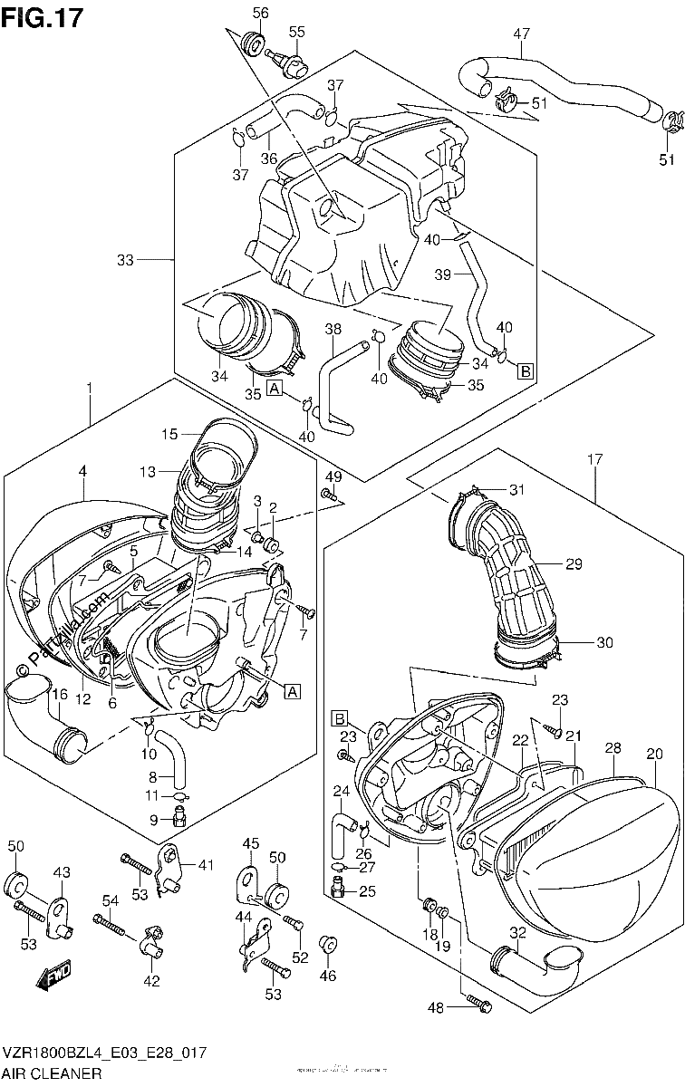 Diagrama de AIR CLEANER VZR1800BZL4 E28