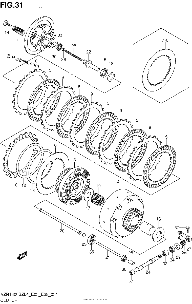 Diagrama de CLUTCH VZR1800BZL4 E28