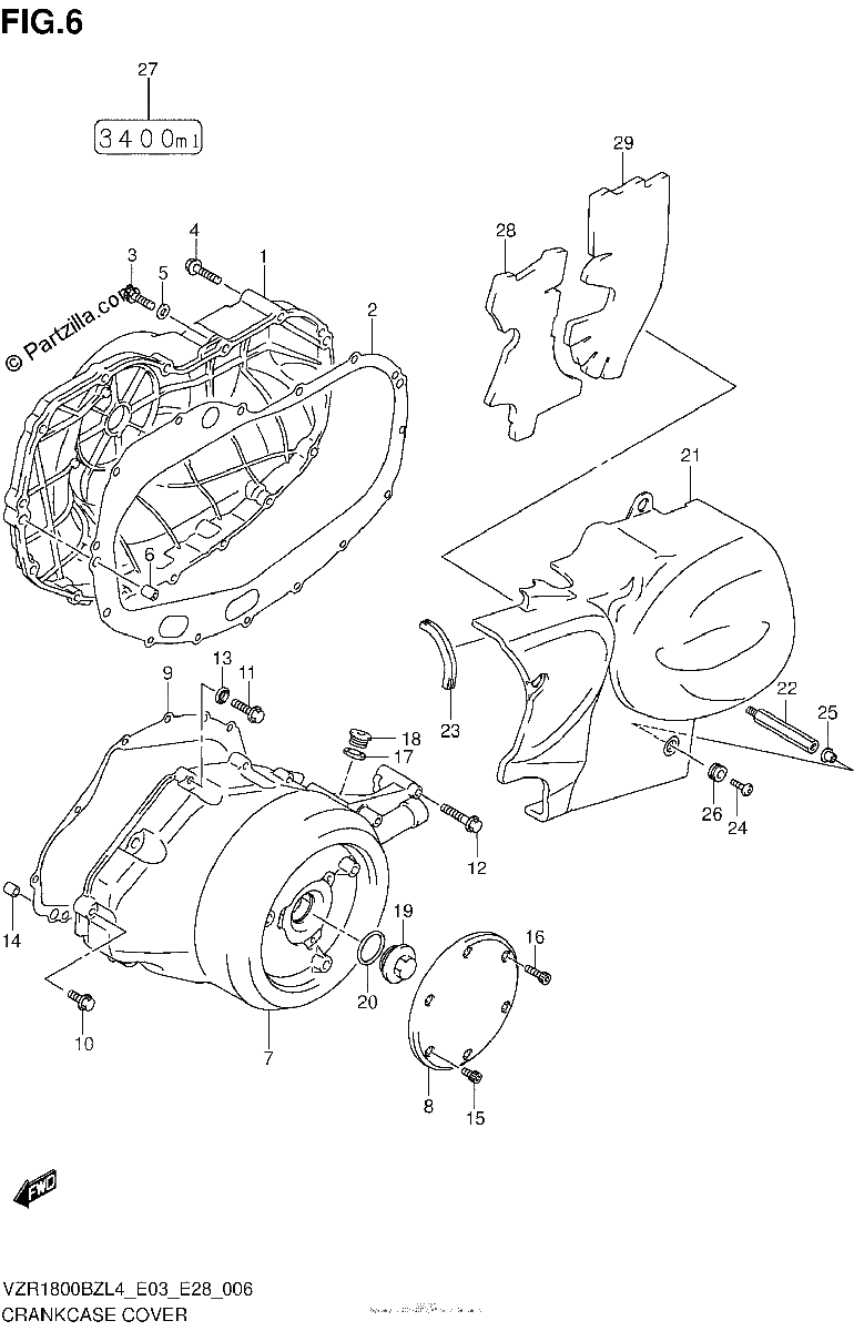 Diagrama de CRANKCASE COVER