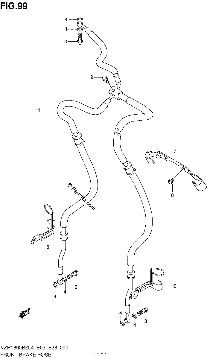 Diagrama de FRONT BRAKE HOSE