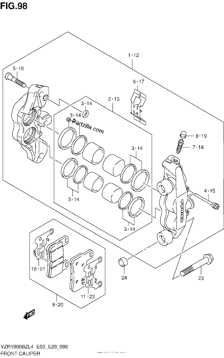 Diagrama de FRONT CALIPER