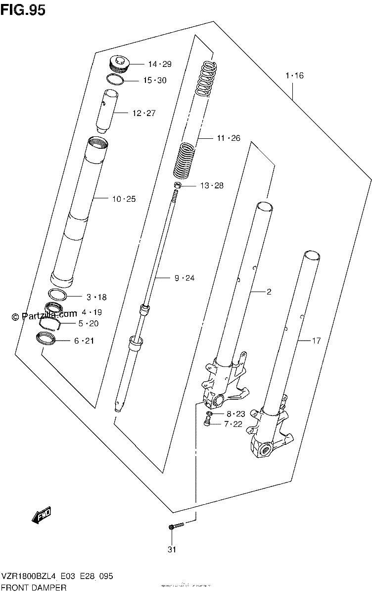 Diagrama de FRONT DAMPER