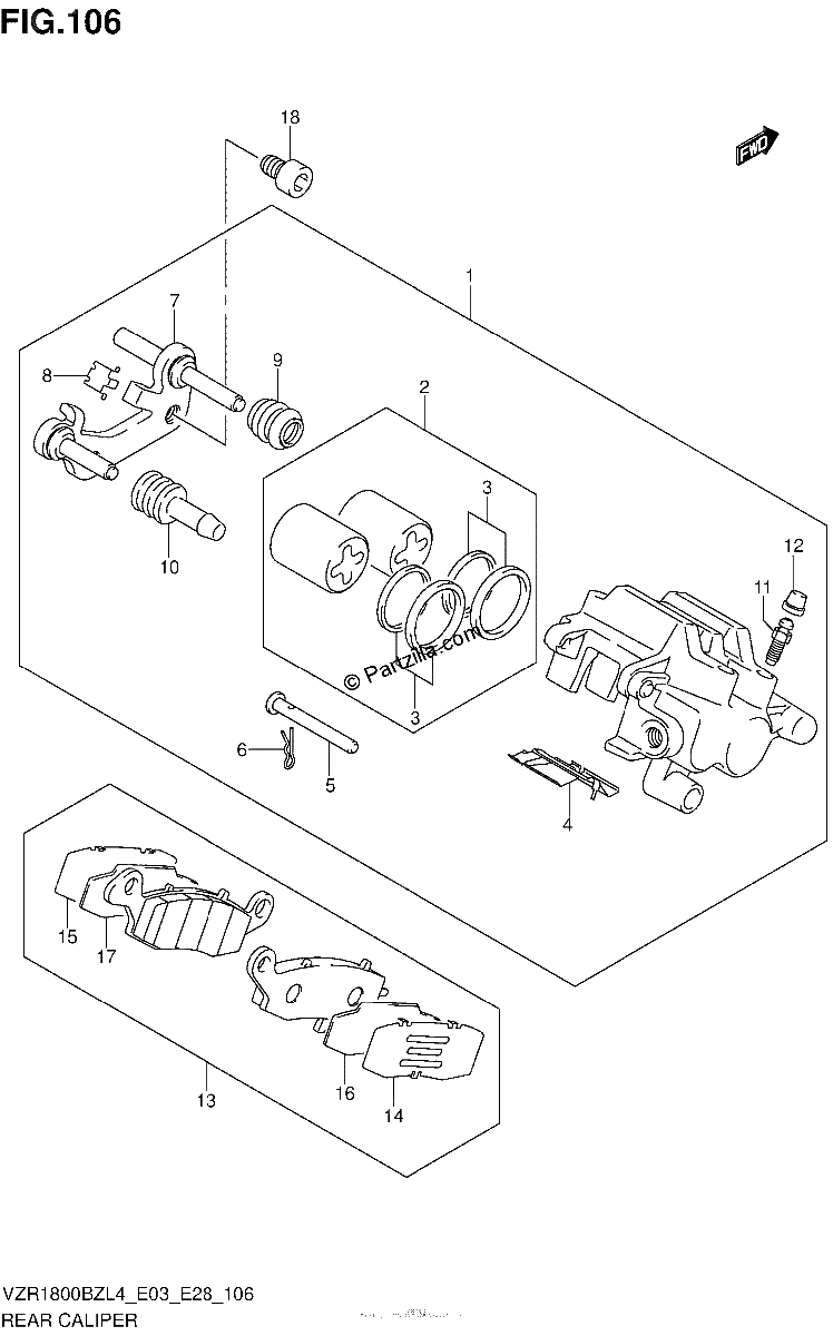 Diagrama de REAR CALIPER