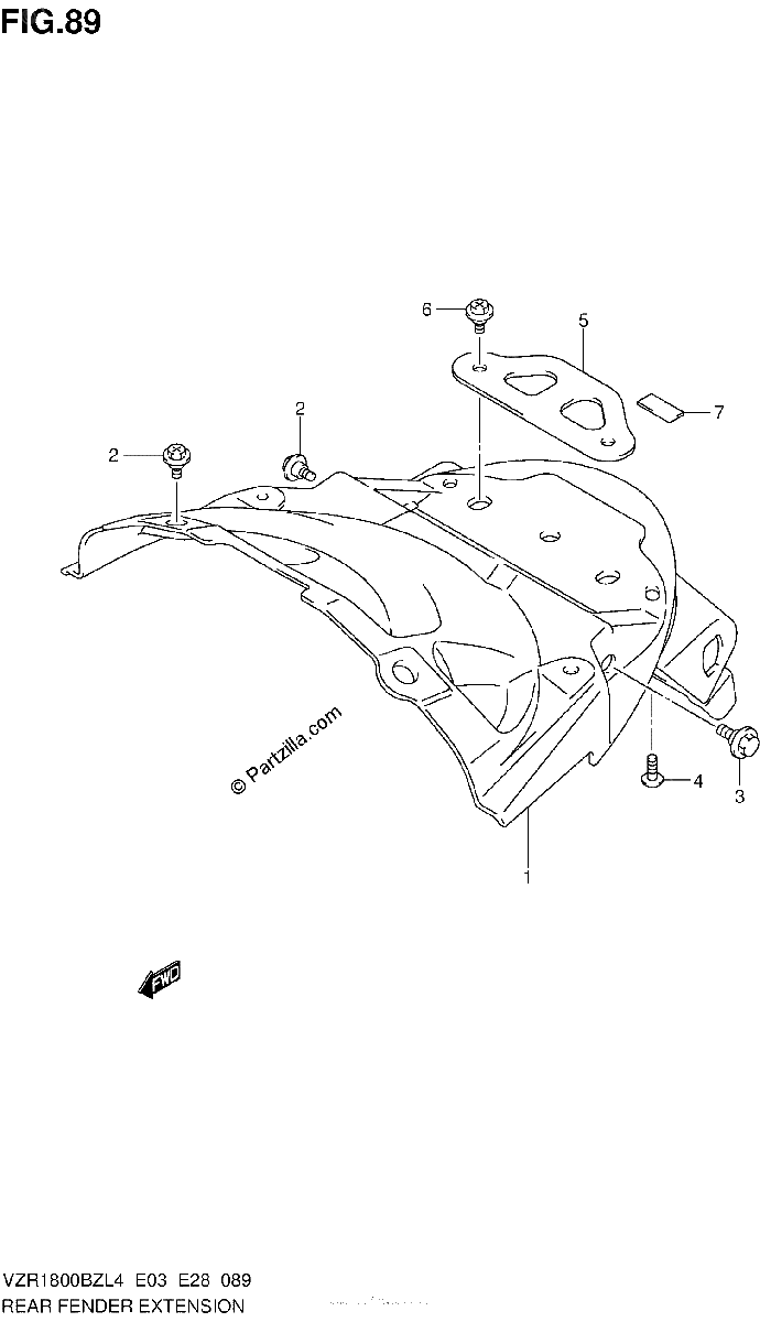 Diagrama de REAR FENDER EXTENSION