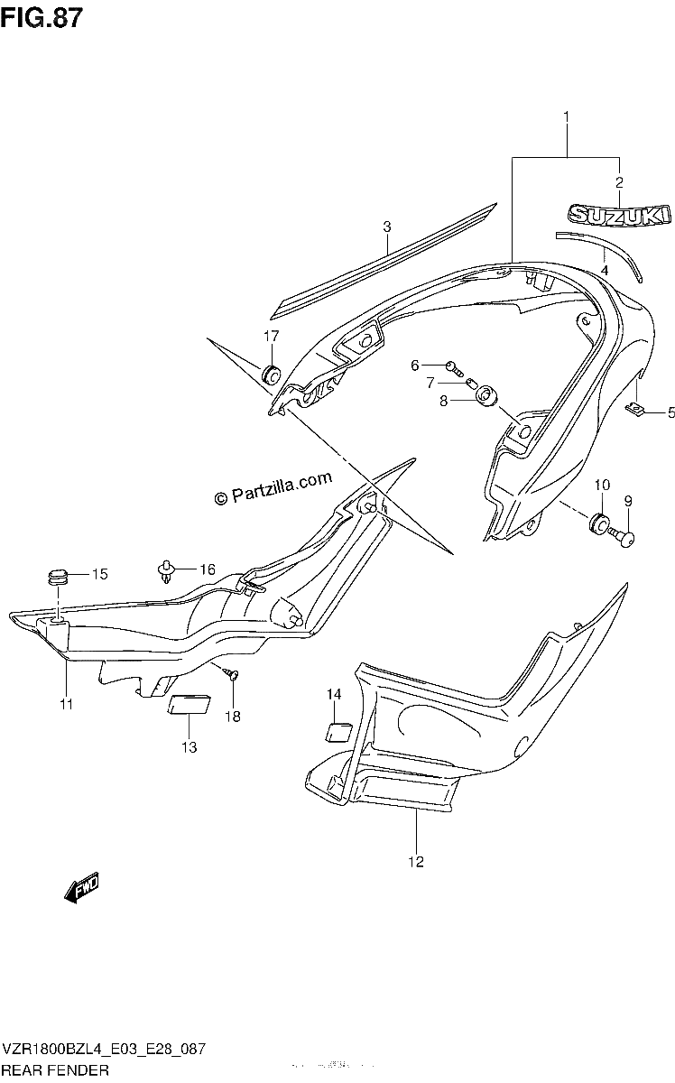 Diagrama de REAR FENDER