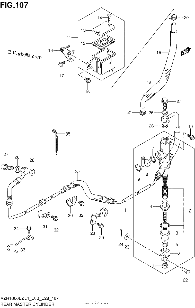 Diagrama de REAR MASTER CYLINDER
