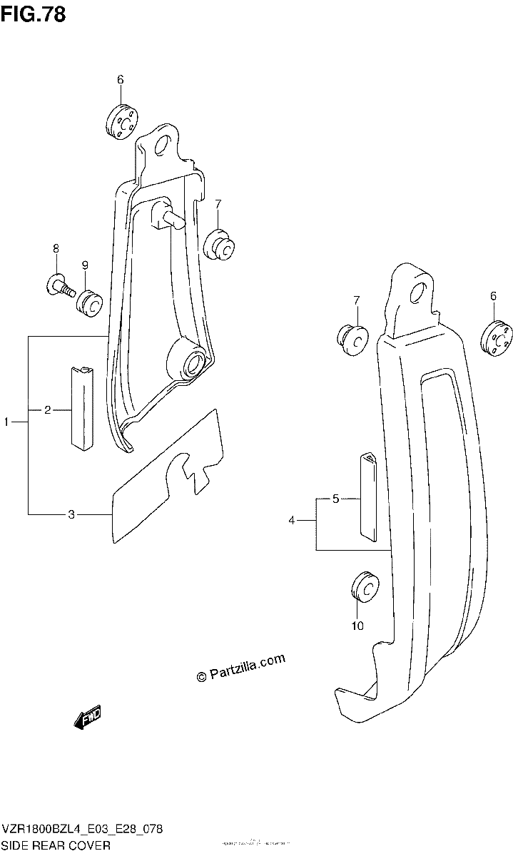 Diagrama de SIDE REAR COVER VZR1800BZL4 E33