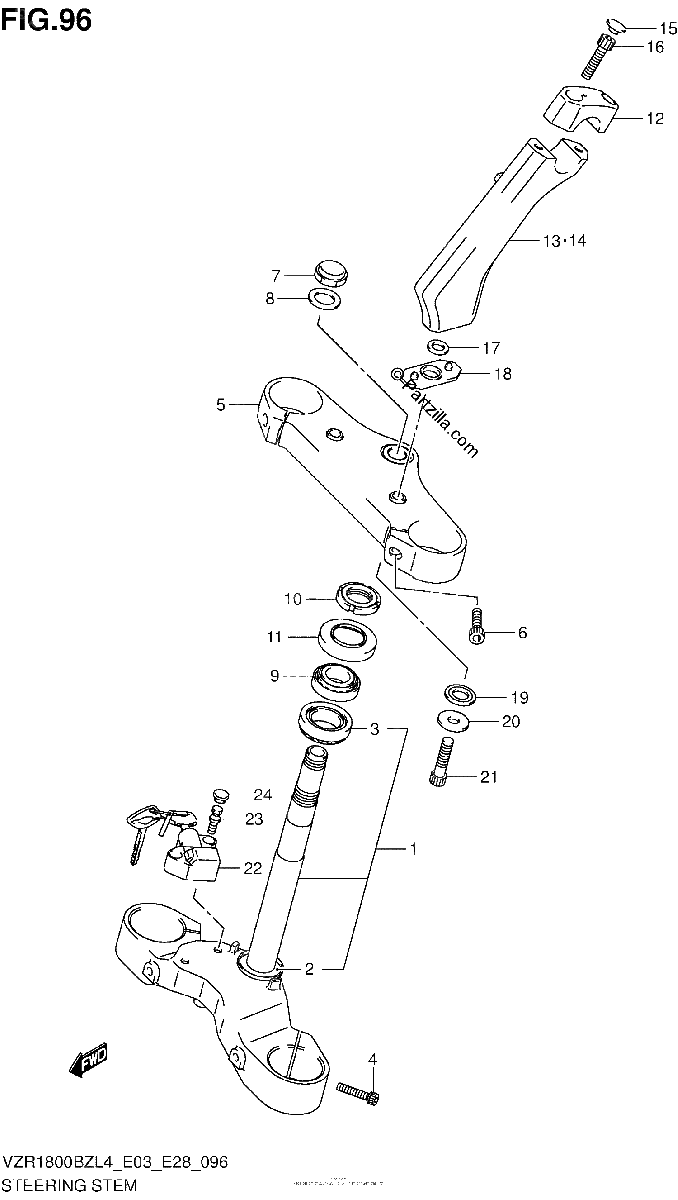 Diagrama de STEERING STEM