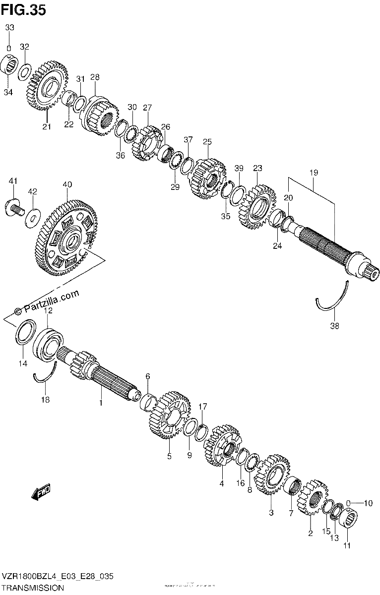 Diagrama de TRANSMISSION VZR1800BZL4 E33