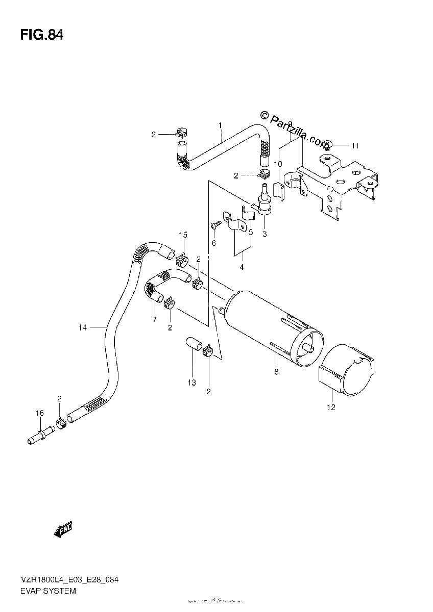 Diagrama de EVAP SYSTEM VZR1800L4 E33
