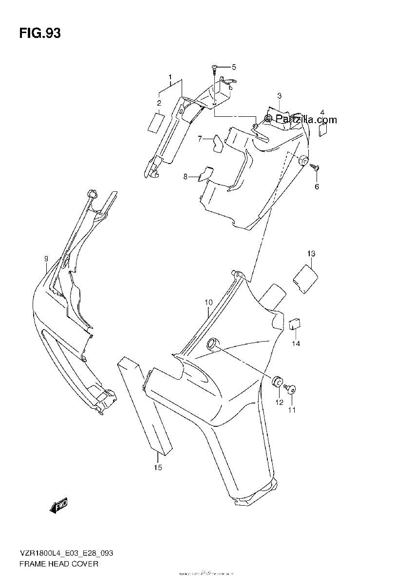 Diagrama de FRAME HEAD COVER VZR1800L4 E03