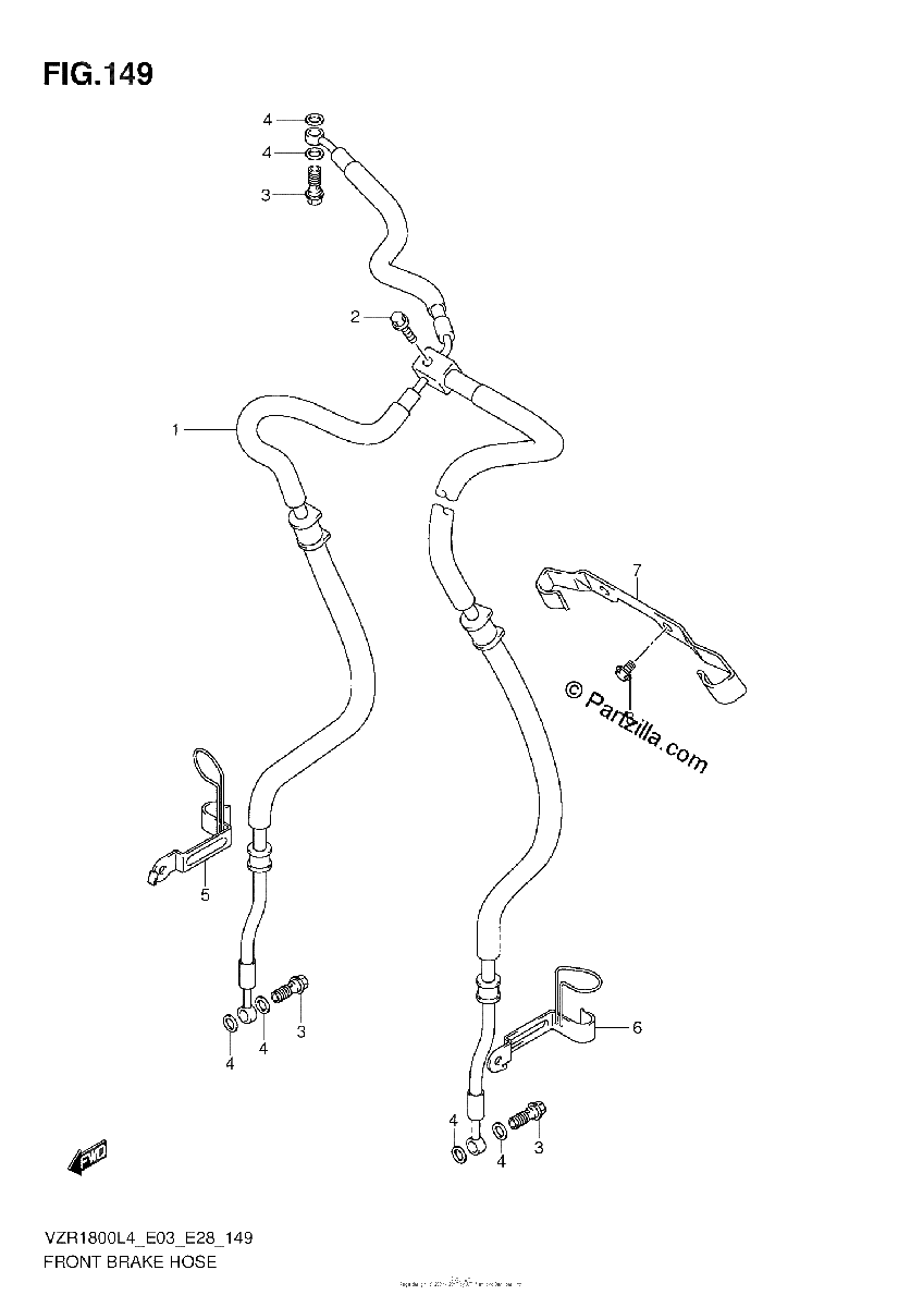 Diagrama de FRONT BRAKE HOSE
