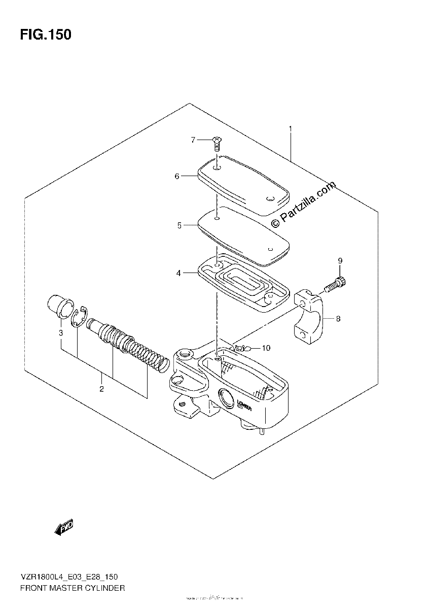 Diagrama de FRONT MASTER CYLINDER VZR1800L4 E03