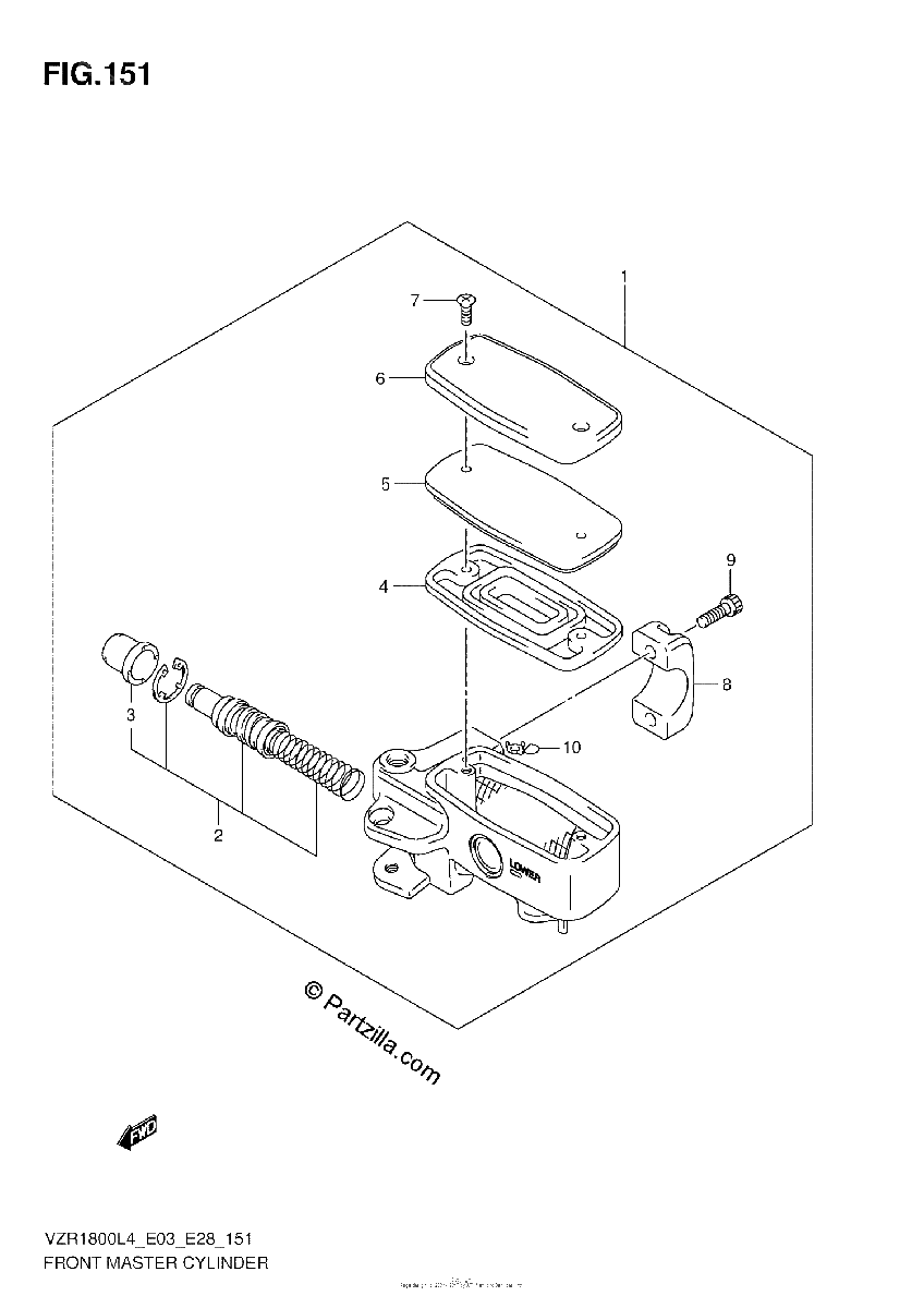 Diagrama de FRONT MASTER CYLINDER VZR1800L4 E28