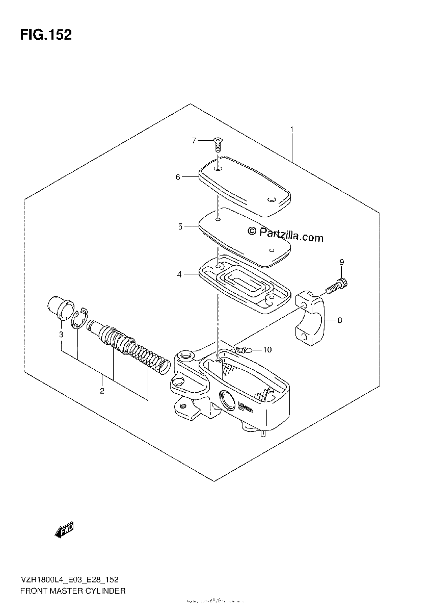 Diagrama de FRONT MASTER CYLINDER VZR1800L4 E33
