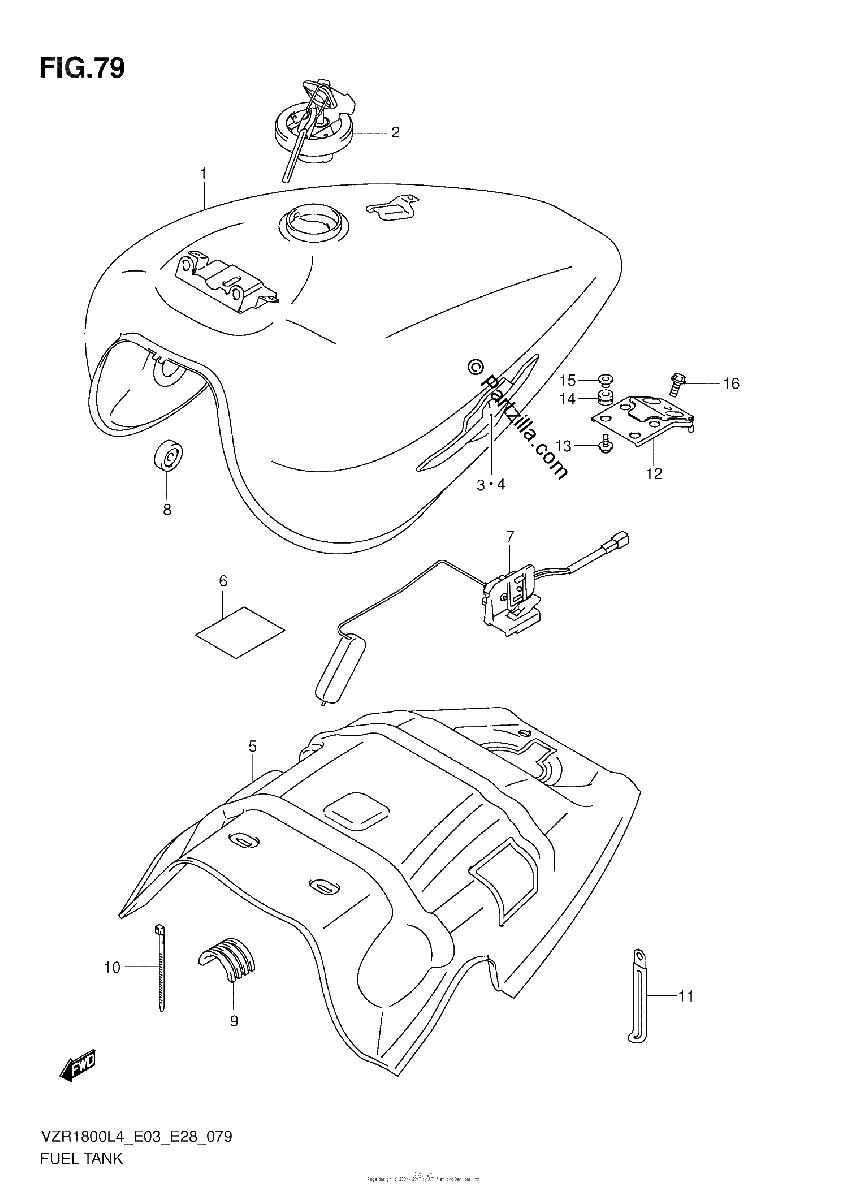 Diagrama de FUEL TANK VZR1800L4 E33