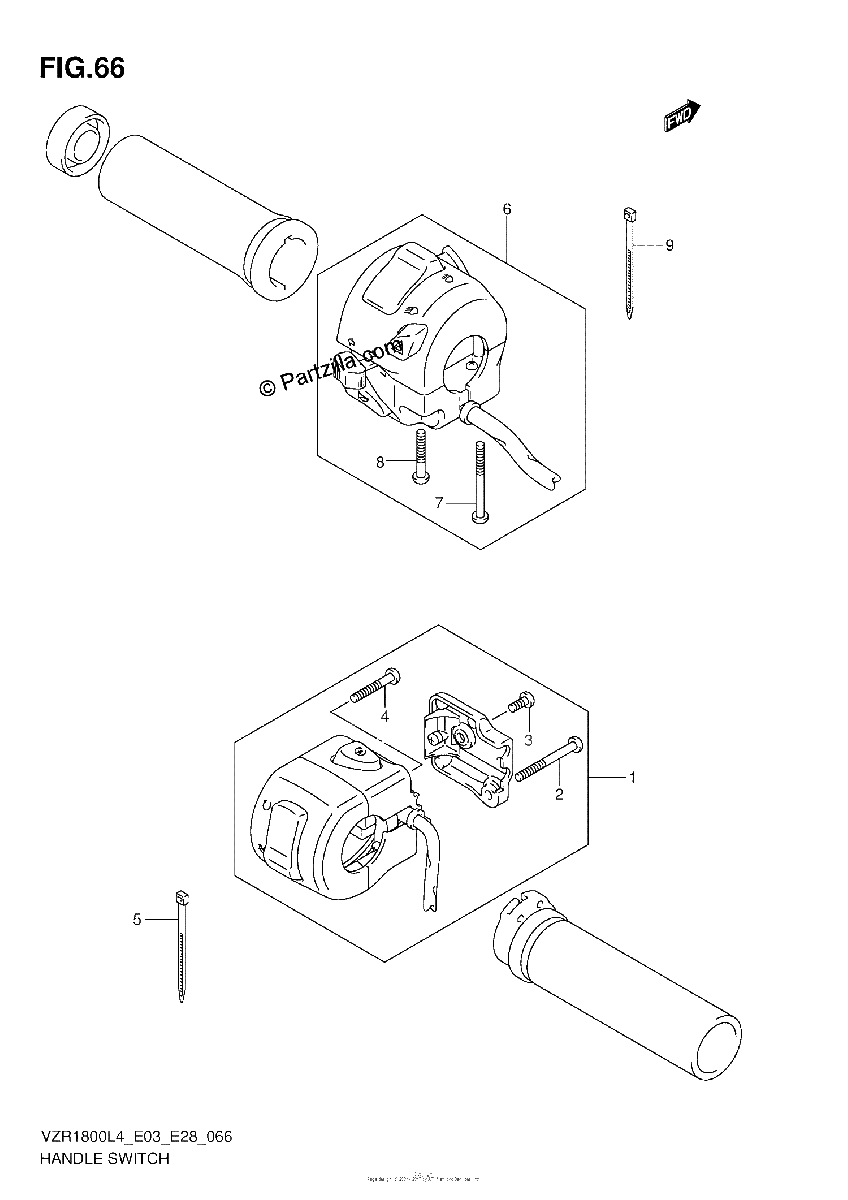 Diagrama de HANDLE SWITCH VZR1800L4 E03