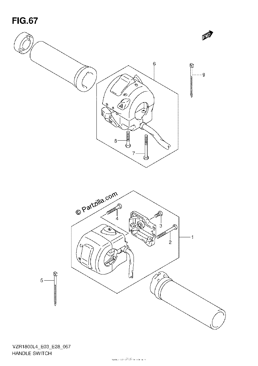 Diagrama de HANDLE SWITCH VZR1800L4 E28