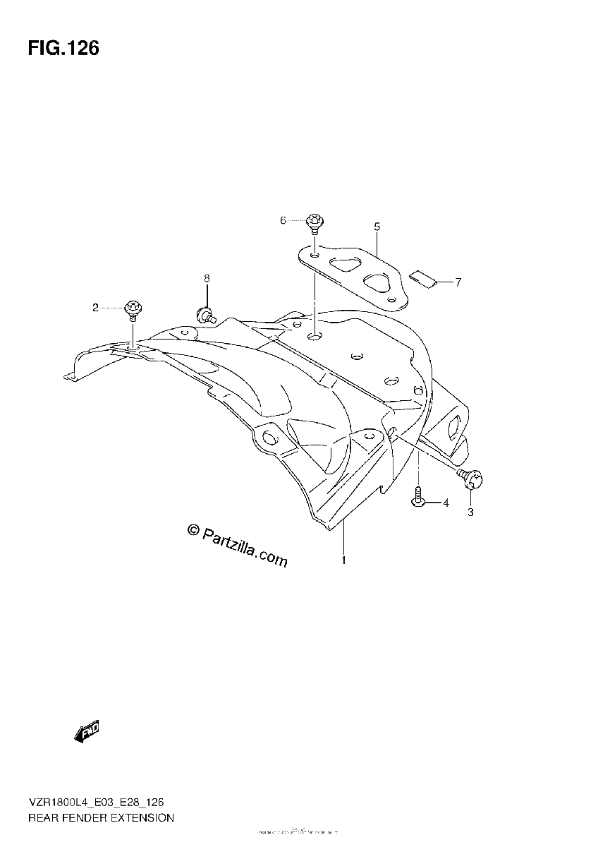 Diagrama de REAR FENDER EXTENSION