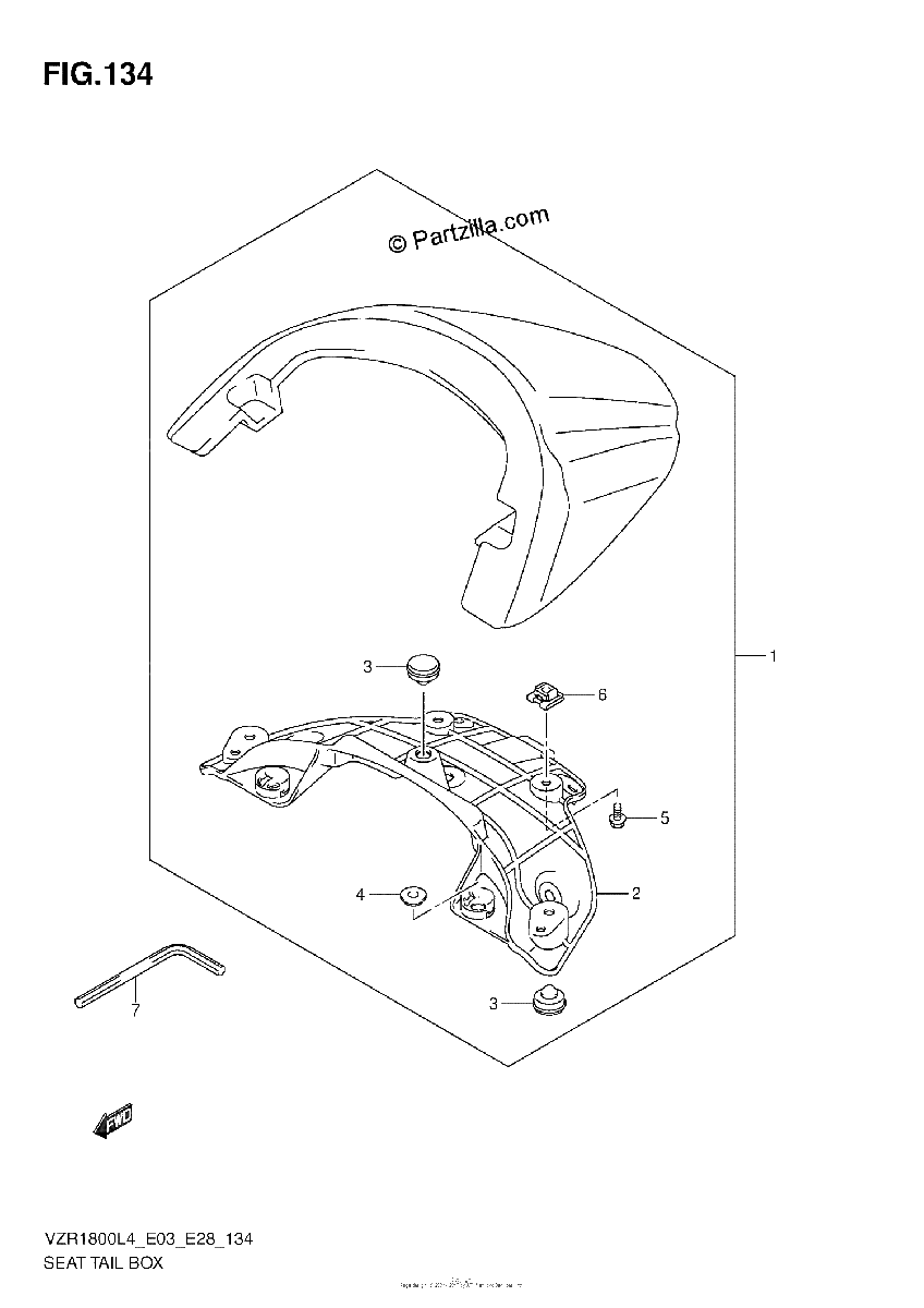 Diagrama de SEAT TAIL BOX VZR1800L4 E03