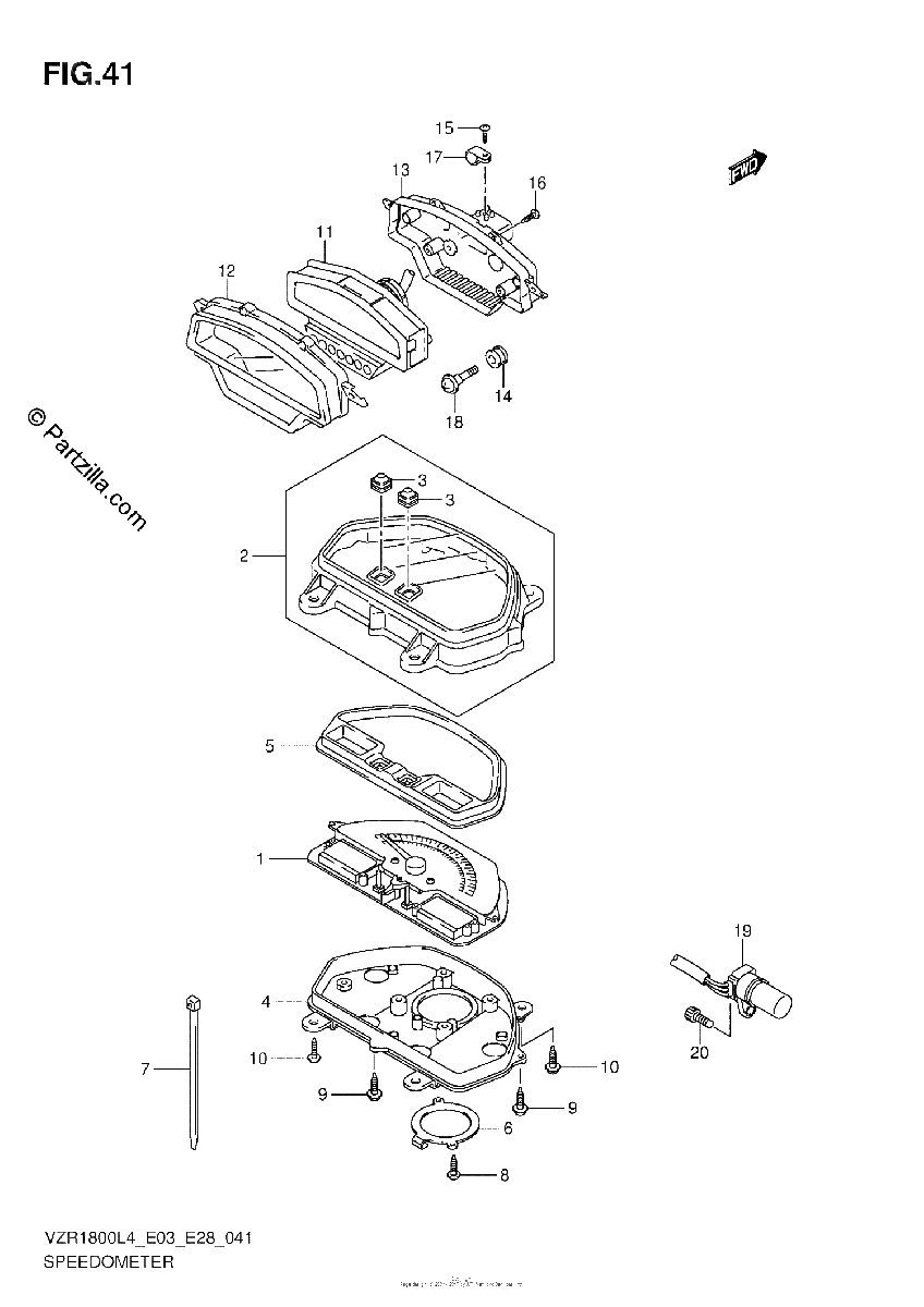 Diagrama de SPEEDOMETER VZR1800L4 E03
