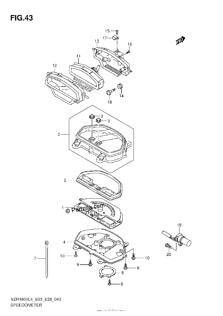 Diagrama de SPEEDOMETER VZR1800L4 E33